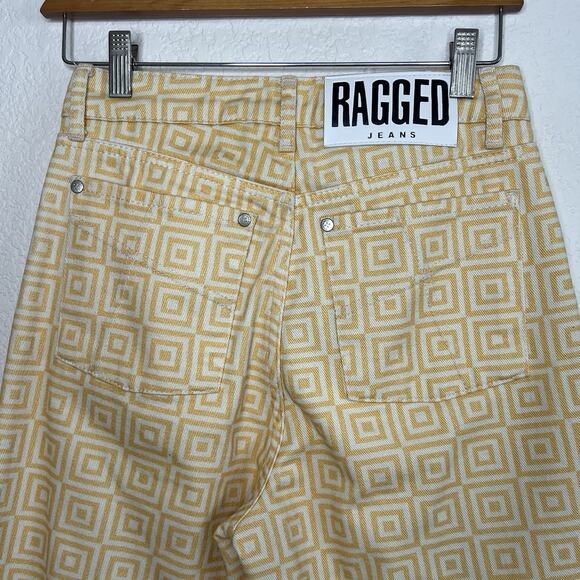 Ragged Priest Jeans Womens 26 Straight Leg Solar Geometric Abstract Festival S15 - Picture 8 of 11